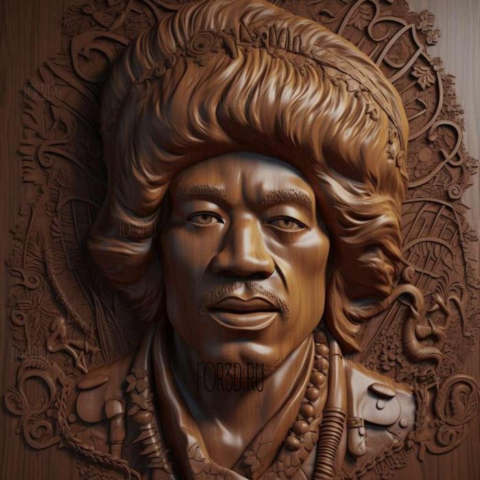 jimi hendrix 2 stl model for CNC